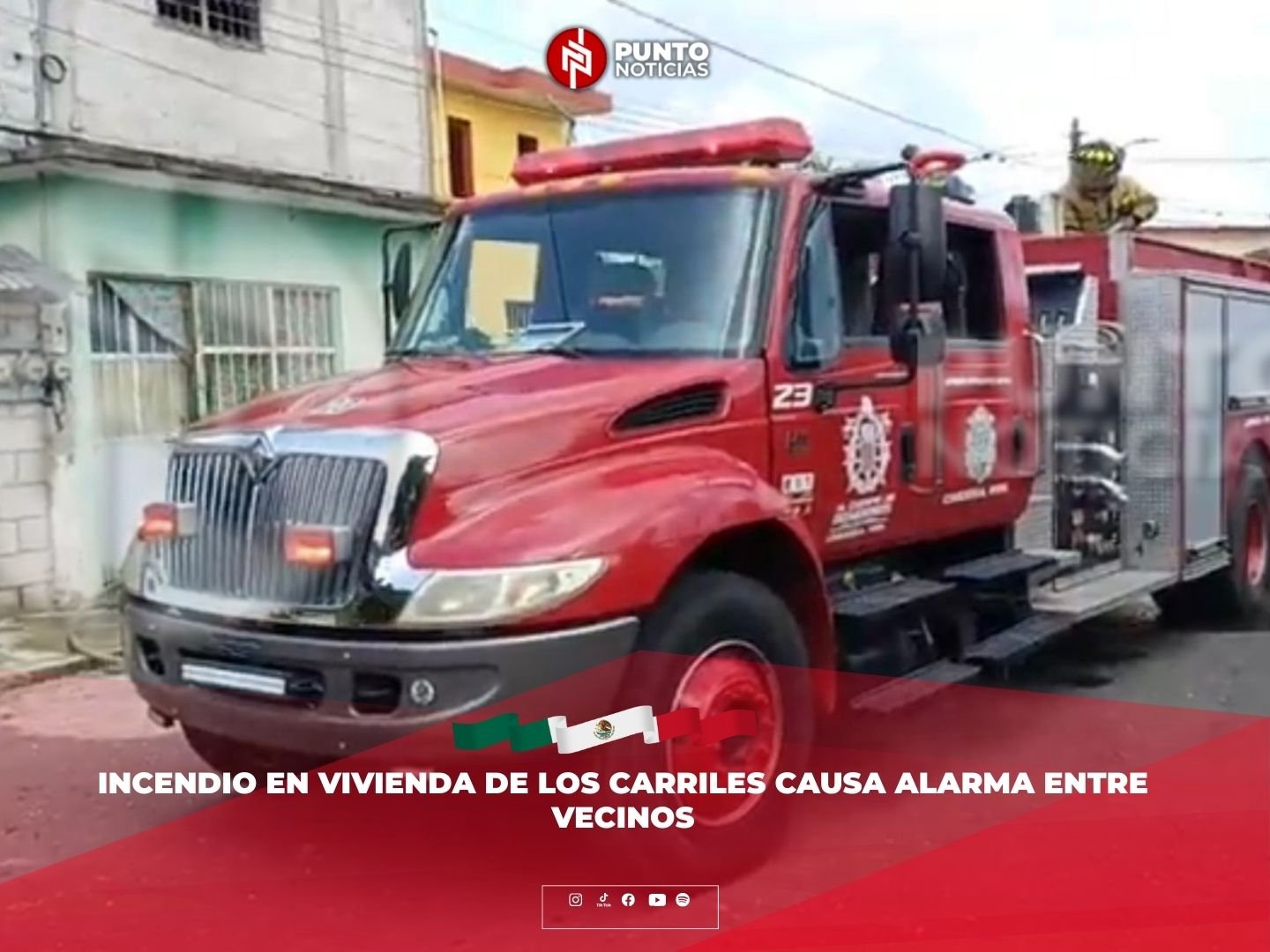 Incendio en vivienda de Los Carriles causa alarma entre vecinos