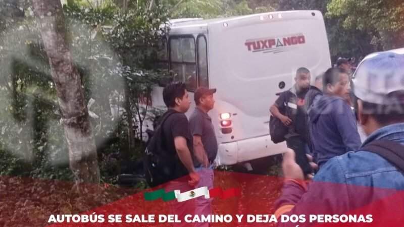 Autobús se sale del camino y deja dos personas lesionadas en Ixtaczoquitlán.