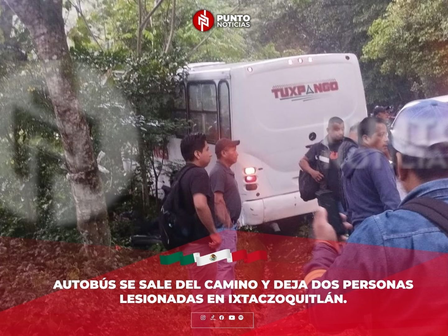 Autobús se sale del camino y deja dos personas lesionadas en Ixtaczoquitlán.