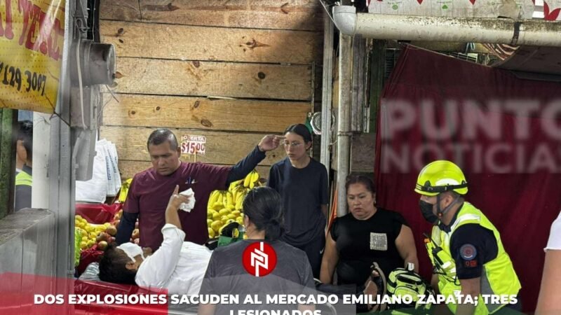 Dos explosiones sacuden al mercado Emiliano Zapata; tres lesionados