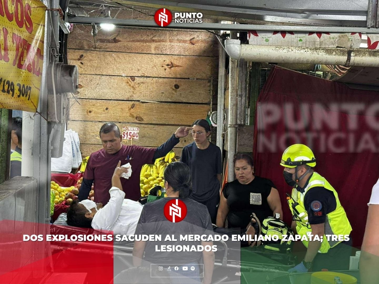 Dos explosiones sacuden al mercado Emiliano Zapata; tres lesionados