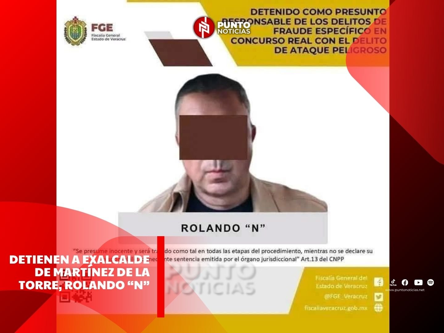 Detienen a exalcalde de Martínez de la Torre, Rolando “N”