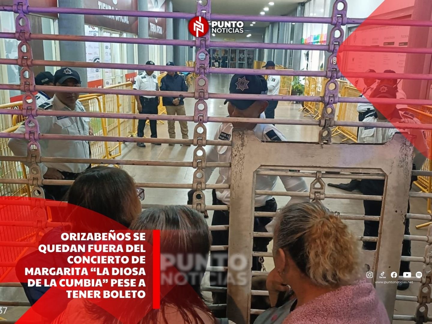 Orizabeños se quedan fuera del concierto de Margarita “La Diosa de la Cumbia” pese a tener boleto