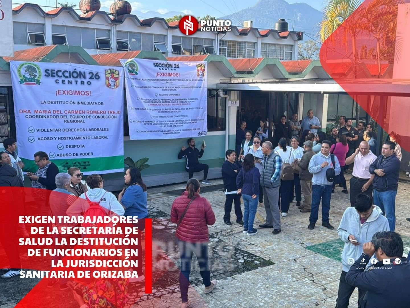 Exigen trabajadores de la Secretaría de Salud la destitución de funcionarios en la Jurisdicción Sanitaria de Orizaba