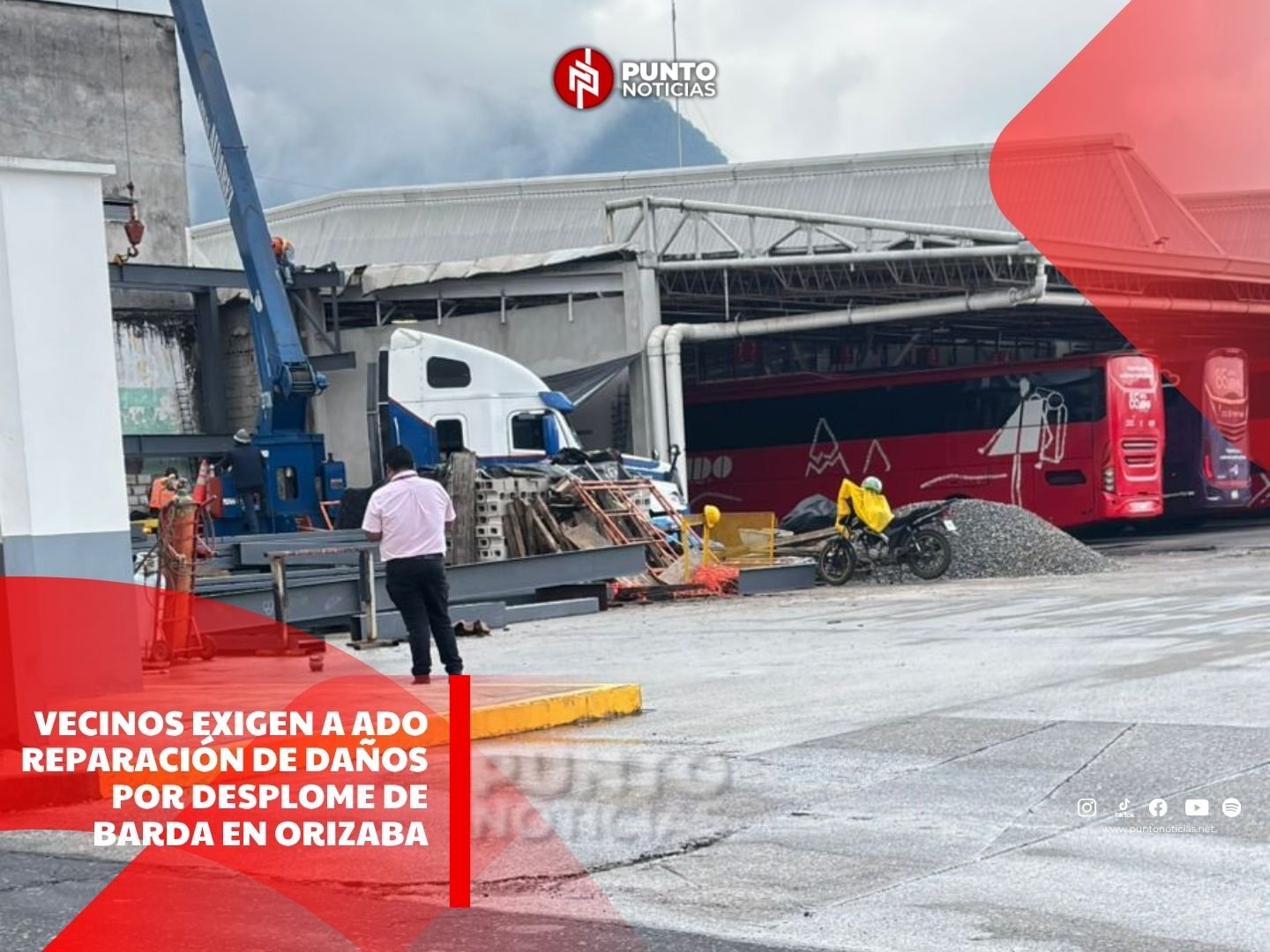 Vecinos exigen a ADO reparación de daños por desplome de barda en Orizaba