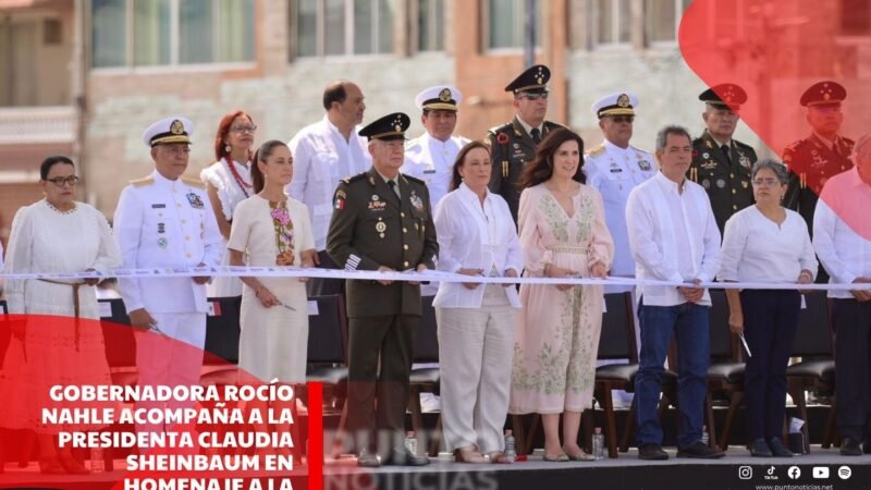 Gobernadora Rocío Nahle acompaña a la presidenta Claudia Sheinbaum en homenaje a la Armada de México
