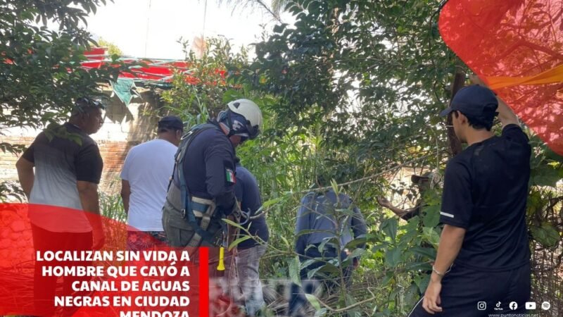 Localizan sin vida a hombre que cayó a canal de aguas negras en Ciudad Mendoza